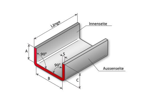 U-Profil aus Stahl, Stärke 4,0 mm online bestellen